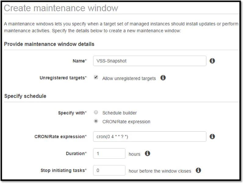 Maintenance Window