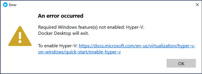 Docker Desktop Error