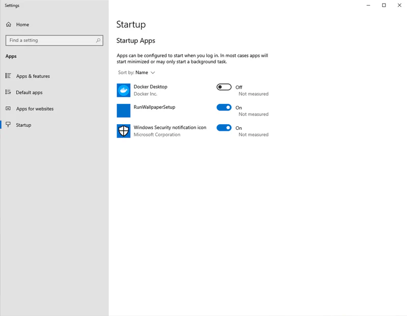 Docker Desktop Startup