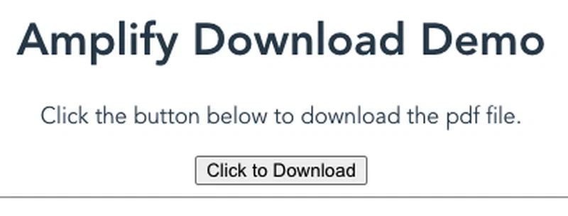 Amplify Download Demo