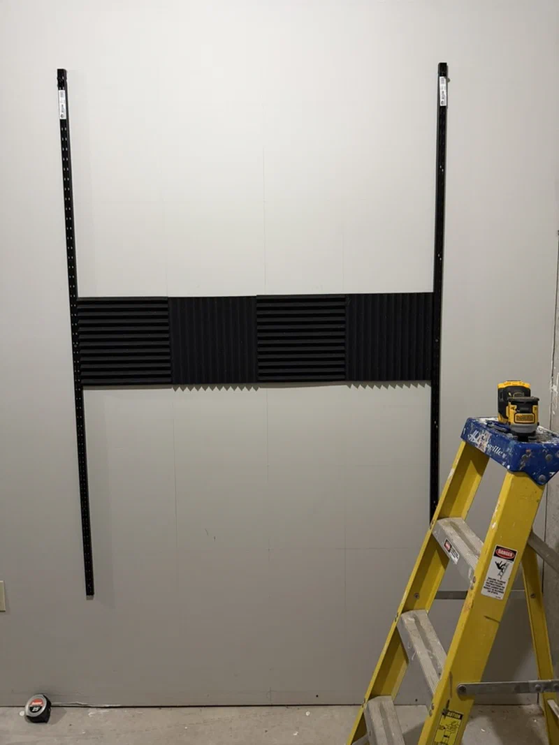 setting up the background wall