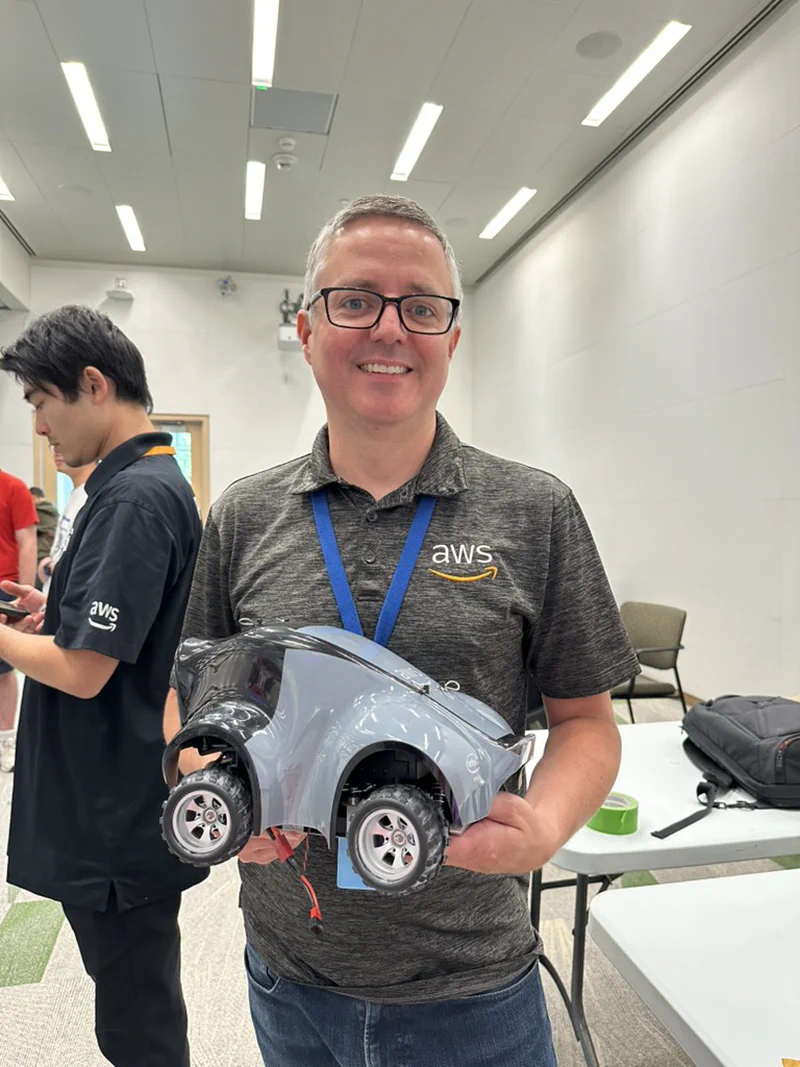 Me holding the car